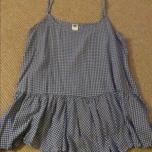 Old navy blue checked top